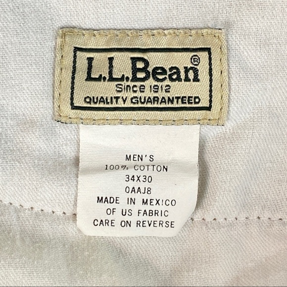 L.L. Bean Khaki Jeans Men's Sz 34 X 30 Straight Leg 100% Cotton - Picture 7 of 10
